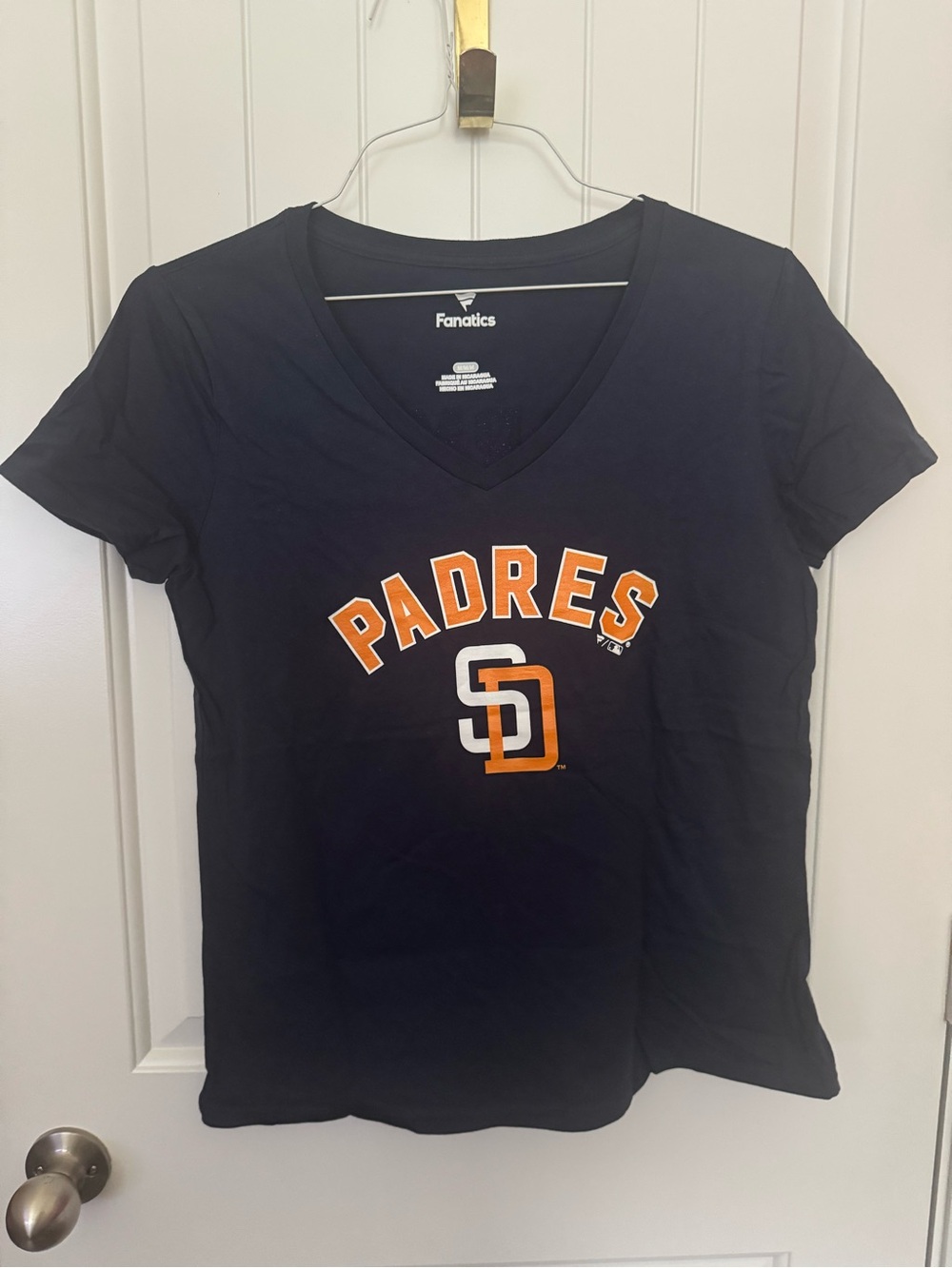 Fanatics Navy San Diego Padres V-Neck Logo Tee Justin Farmer 12